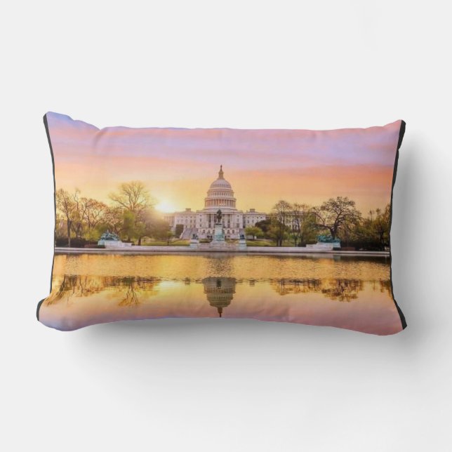 Coussin Rectangle Washington DC US Capitol Building Coucher de Solei (Recto)