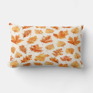 Coussin Rectangle Watercolor Autumn Leaves Pillow