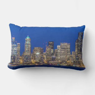 Coussin Rectangle Waterfront et Downtown Skyline à Twilight