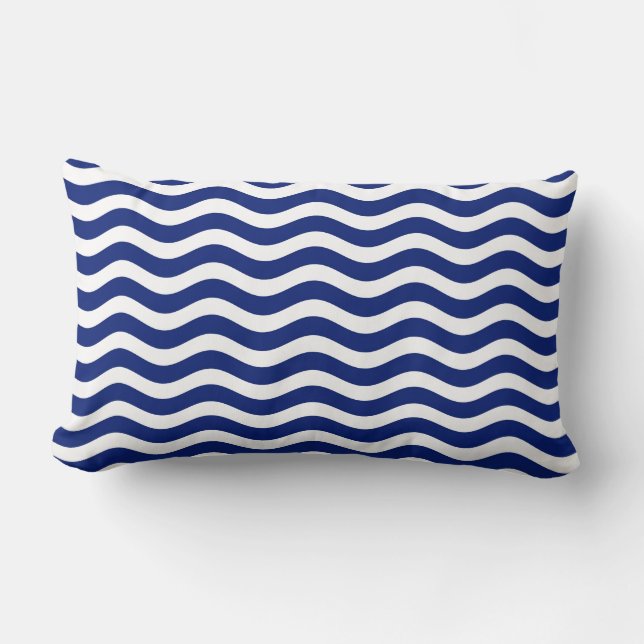 Coussin Rectangle Wavy Navy (Recto)
