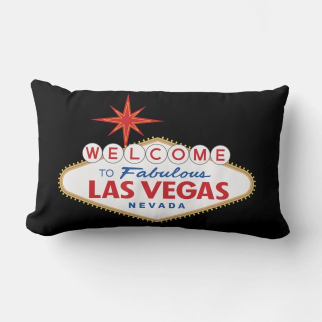 Coussin Rectangle Welcome to Fabulous Las Vegas, Neigée (Recto)