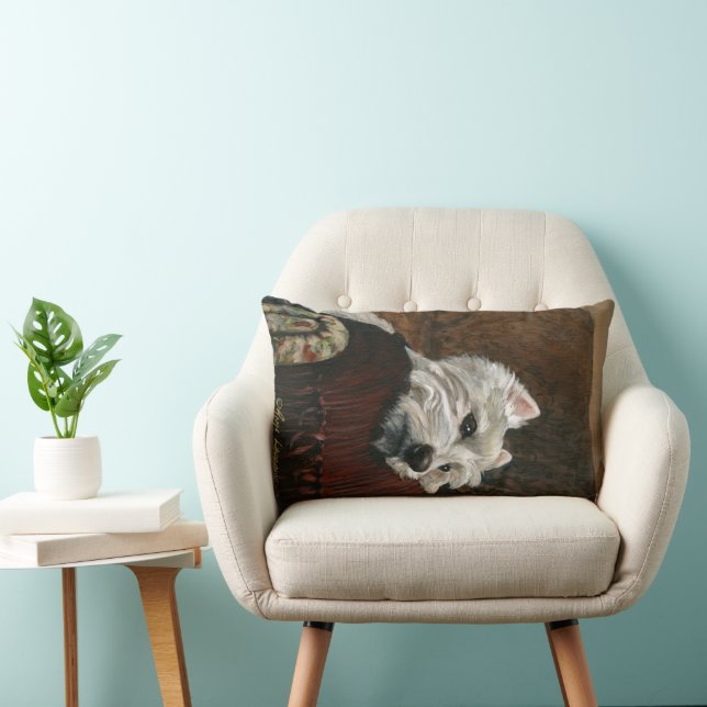 Coussin Rectangle Westie sur canapé (Chaise)
