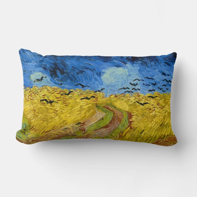 Coussin Rectangle Wheatfield with crows - Vincent Van Gogh (1890) (Recto)