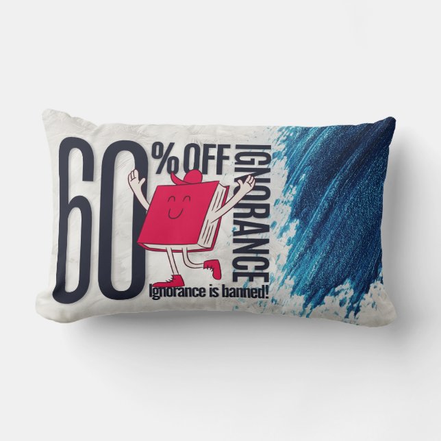 Coussin Rectangle Whimsical Red Book Ignorance Banned Lumbar Throw  (Recto)