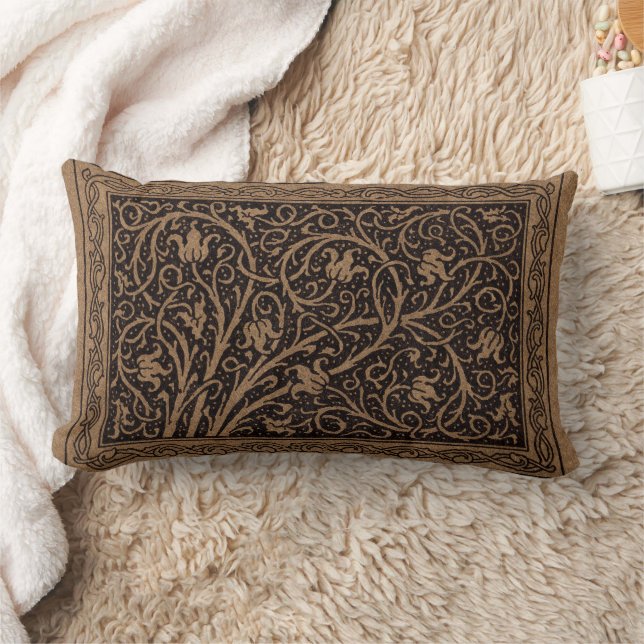 Coussin Rectangle William Morris Campion Cuir Damassé (Couverture)