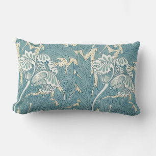 Coussin Rectangle William Morris Classique Tulipe Bleu Floral