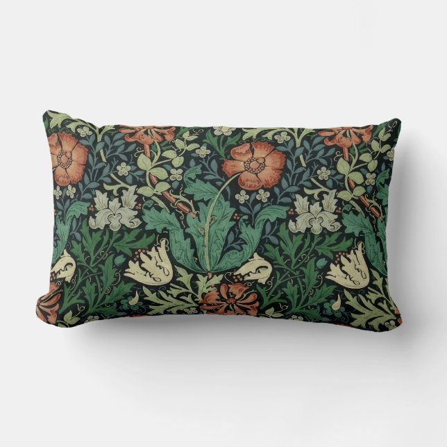 Coussin Rectangle William Morris Compton Floral Art Nouveau Motif (Recto)