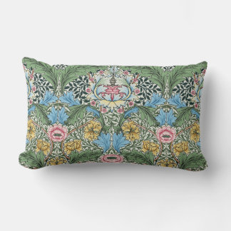 Coussin Rectangle William Morris Fleurs Vintages Bleu Jaune