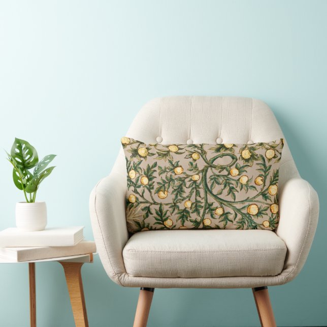 Coussin Rectangle William Morris Floral Fruit Garden Fleur Classique (Chaise)