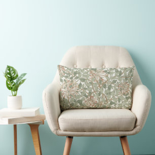 Coussin Rectangle William Morris Honeysuckle Vert Floral