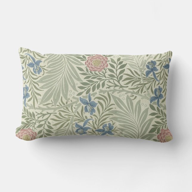 Coussin Rectangle William Morris Larkspur Fond d'écran floral (Recto)
