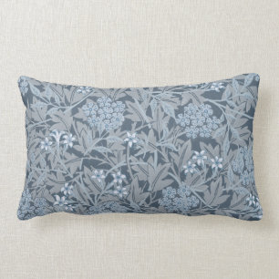 Coussin Rectangle William Morris Vintage Floral Jasmine Bleu