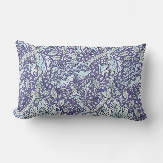 Coussin Rectangle William Morris Windrush fleurs bleues (Recto)