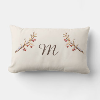Coussin Rectangle Winter Pinecone & Berry  Monogram