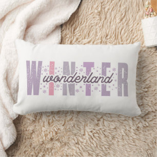Coussin Rectangle Winter Wonderland - Typographie Festive Art
