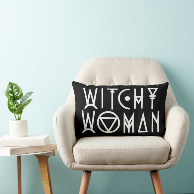 Coussin Rectangle Witchy Woman Halloween Goth Décor Witch (Chaise)