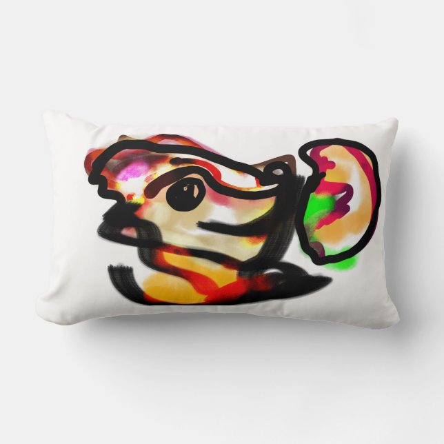Coussin Rectangle Wolf attendant l'automne (Recto)