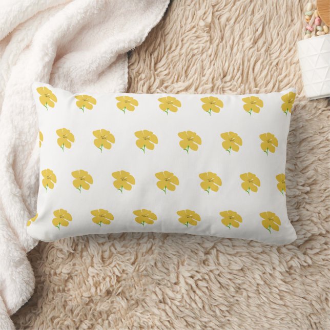 Coussin Rectangle Yellow floral Throw Pillow (Couverture)