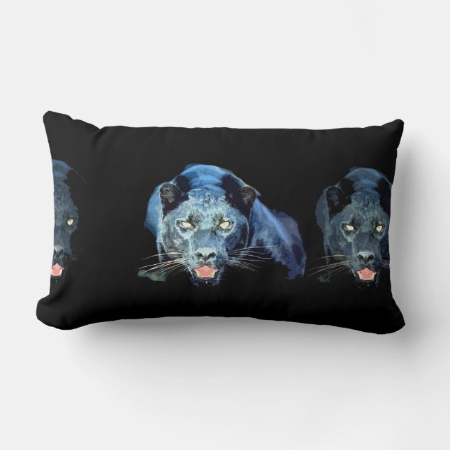 Coussin Rectangle Yeux Jaguar Black Panther (Recto)