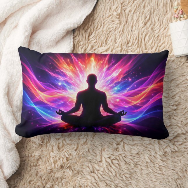 Coussin Rectangle Yoga Chakra Meditation Cushion Colorful Art (Couverture)
