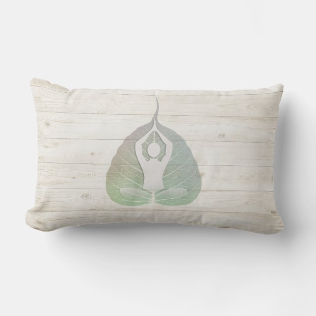 Coussin Rectangle Yoga Instructeur Studio Méditation Pose Bodhi Leaf (Recto)