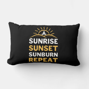 Coussin Rectangle Yoga Lover Yoga Sunrise Sunset Sunburn Répéter