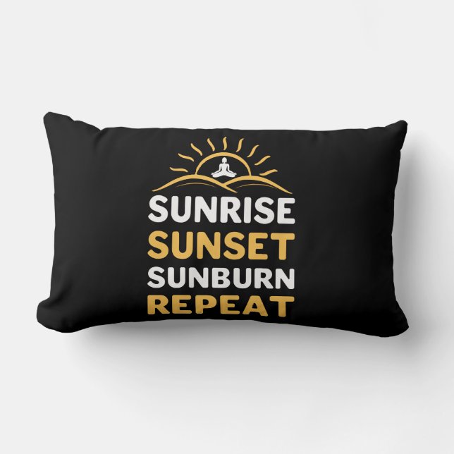 Coussin Rectangle Yoga Lover | Yoga Sunrise Sunset Sunburn Répéter (Recto)