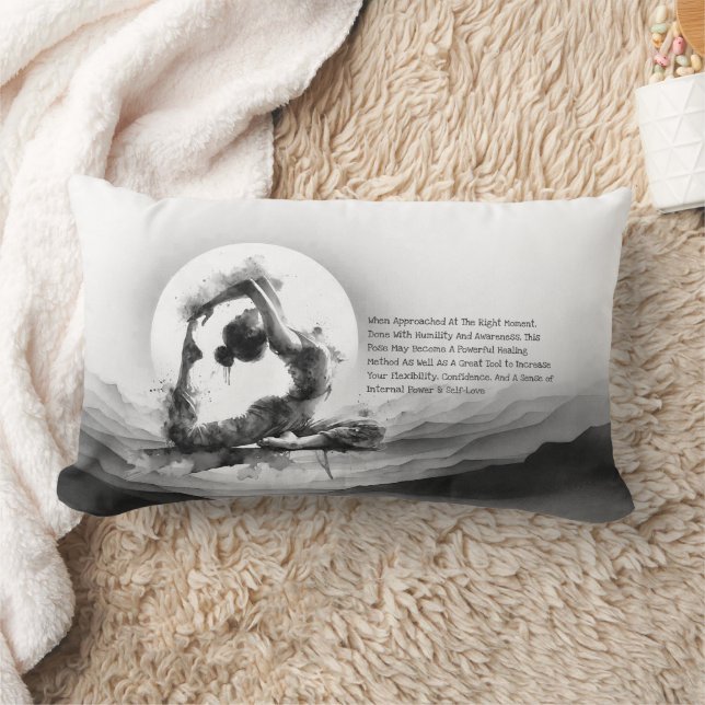 Coussin Rectangle Yoga Reiki à une jambe King Pigeon Pose Aquarelle (Couverture)