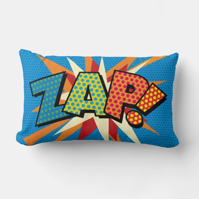 Coussin Rectangle ZAP POW Fun Retro Comic Livre Pop Art (Recto)
