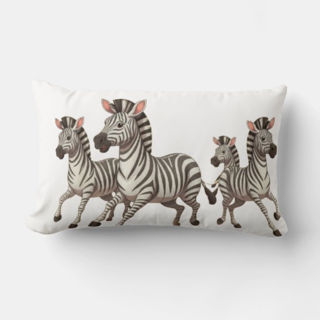 Coussin Rectangle Zebra Dash : Savannah Adventures (Recto)