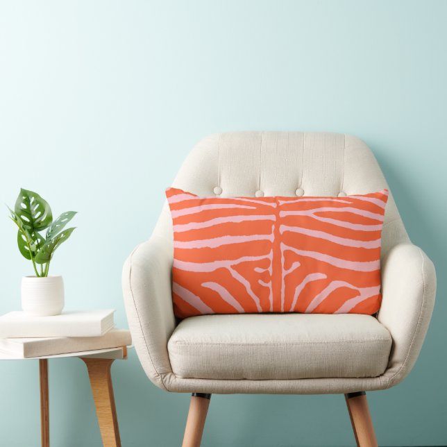 Coussin Rectangle Zebra Orange et rose (Chaise)