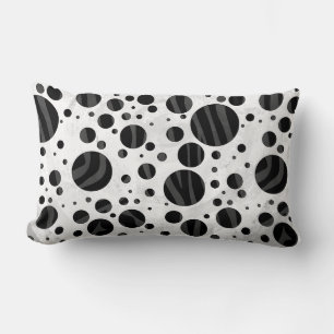 Coussin Rectangle Zebra Polka point noir et gris impression
