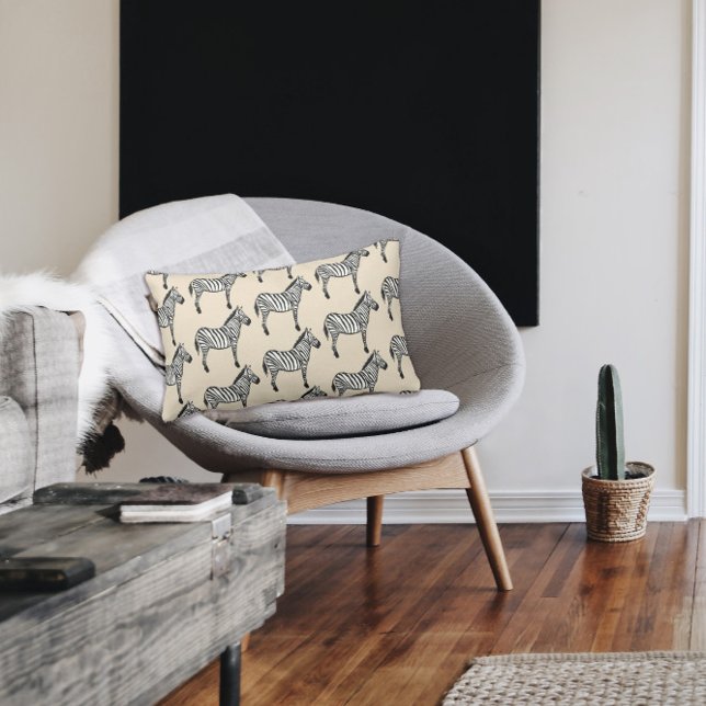Coussin Rectangle Zebra Safari peinture animale Imprimer (Créateur téléchargé)