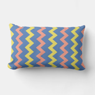 Coussin Rectangle Zigzag en chevron clair et coloré