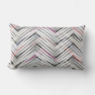 Coussin Rectangle Zigzag texturé gris