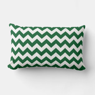 Coussin Rectangle Zigzag vert et blanc