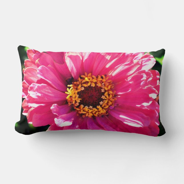 Coussin Rectangle Zinnia rose (Recto)