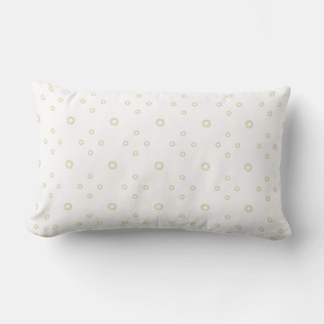 Coussin Rectangle Zinnia Soleil Blanc | Doré (Recto)