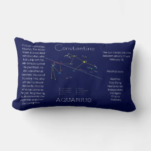 Coussin Rectangle Zodiac Constellation Aquarius Funny Unique