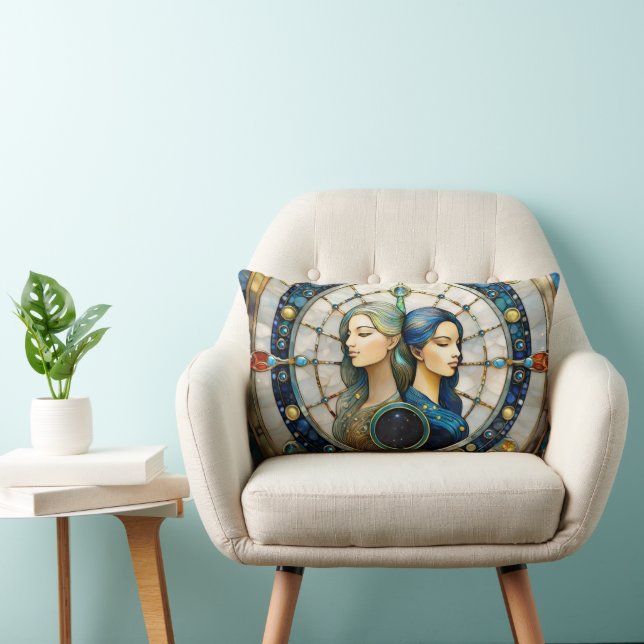 Coussin Rectangle Zodiaque - Gémeaux Les Jumeaux (Chaise)