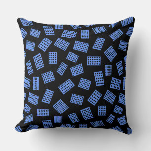 Coussin Rectangles Abstraites 081122 - Bleu bébé sur noir