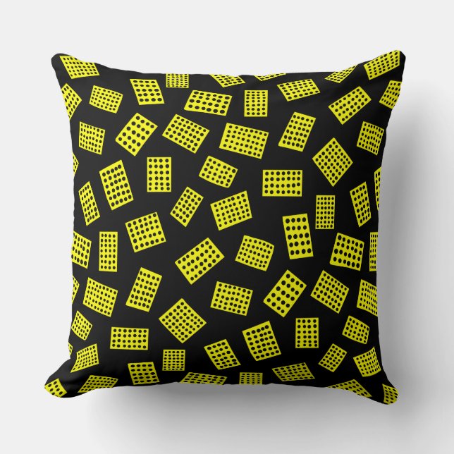 Coussin Rectangles Abstraites 081122 - Jaune sur noir (Recto)