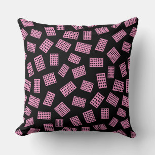 Coussin Rectangles Abstraites 081122 - Rose sur Noir