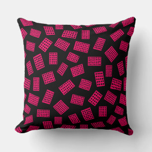 Coussin Rectangles Abstraites 081122 - Rouge néon sur noir
