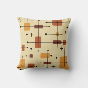 Coussin Rectangles arrondies Carré orange