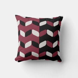Coussin Rectangles diagonales Maroon noir
