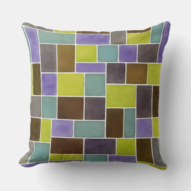 Coussin Rectangles Géométriques Colorés 6 (Recto)
