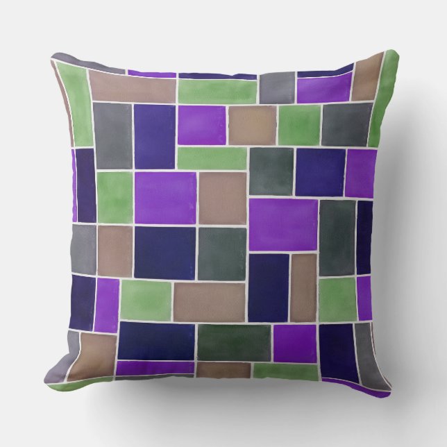 Coussin Rectangles Géométriques Colorés 7 (Recto)