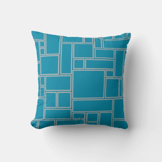 Coussin Rectangles turquoises (Recto)