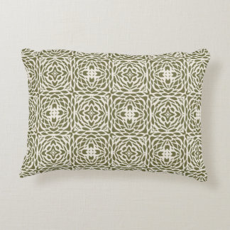 Coussin rectangulaire à motif géométrique olive fl